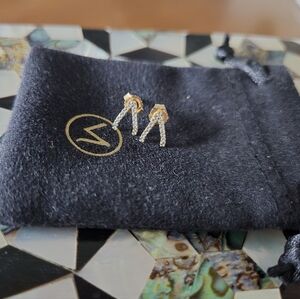 Mejuri 14k Diamond Pavé wishbone earrings